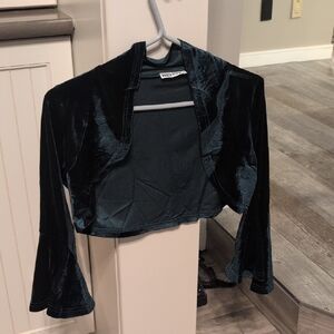 Daisy Fuentes Deep Green Velvet Blazer